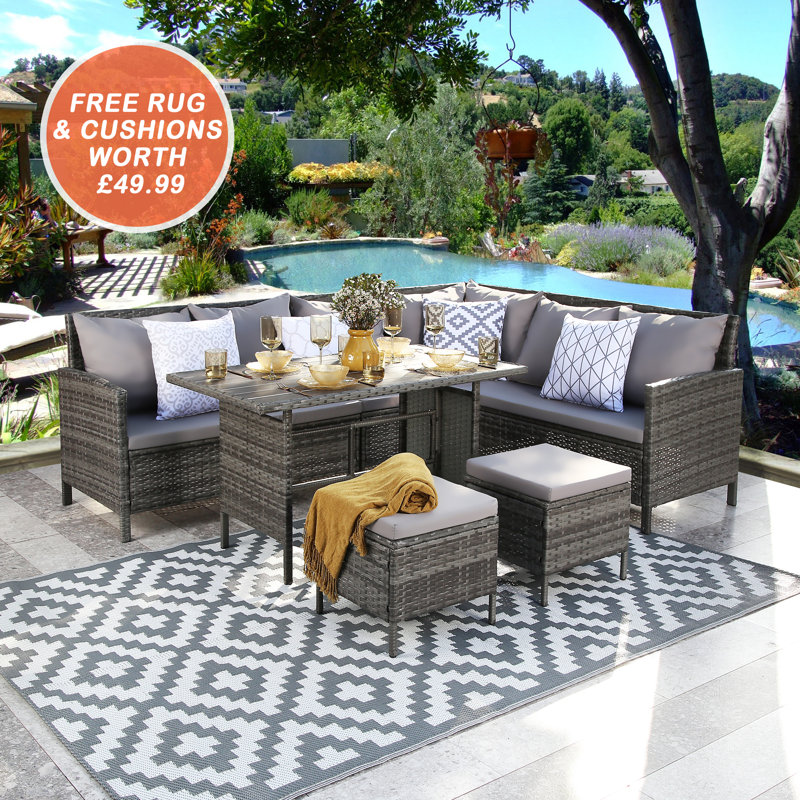 Brayden Studio Hrima Rattan Wicker 9 Person Seating Group with